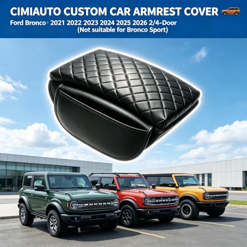 CIMIAUTO Custom Center Console Armrest Cover for 2021-2025 2026 Ford Bronco 2/4 Doors by CIMIAUTO - Used condition - Image 2