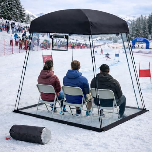 VERSSURE Sports Tent, Portable Sports Tent Shelter Fits 2-4 Persons,6.3FT Height Clear Bubble Tents for Sports Games and Camping,Providing Shelter from Wind and Rain (Black)