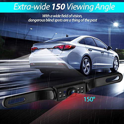 LeeKooLuu Backup Camera and 4.3 Monitor Single Power Kit IP68 Waterproof 150°Viewing Angle Rear View Camera Super Night Vision Parking Lines for Car/RV/Truck/Pickup/Van - Thumbnail 7