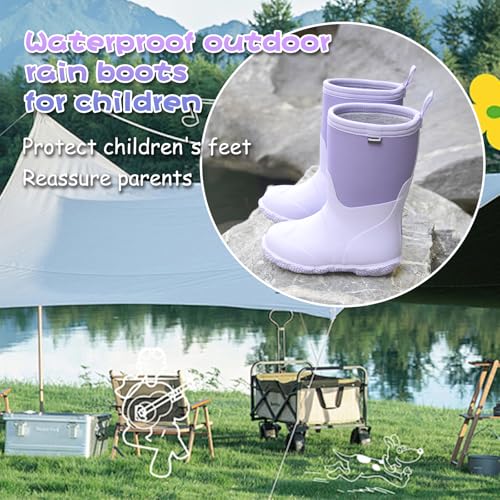 Kaussures Kids Rain Boots for Toddler Girls Boys Waterproof Insulated Rubber Winter Rain Boot for Child3