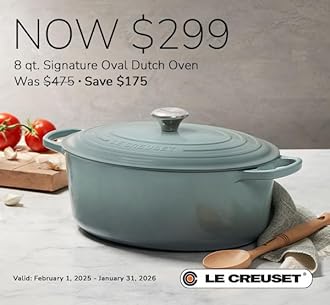 Le Creuset Enameled Cast Iron Signature Oval Dutch Oven, 8 qt., Cerise