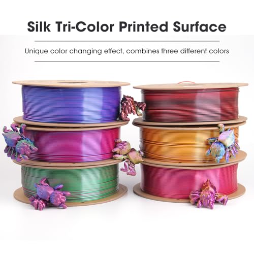 eSUN Filamento PLA Tricolor Seda 1.75mm, Sedoso Triple Color Impresora 3D Filamento PLA, 1KG Carrete (2.2 LBS) Coextrusión PLA MÃstico Seda para Filamento de Impresión 3D,Rojo Verde Azul 4 eSUN Filamento PLA Tricolor Seda 1.75mm, Sedoso Triple Color Impresora 3D Filamento PLA, 1KG Carrete (2.2 LBS) Coextrusión PLA MÃstico Seda para Filamento de Impresión 3D,Rojo Verde Azul - Imagen 5