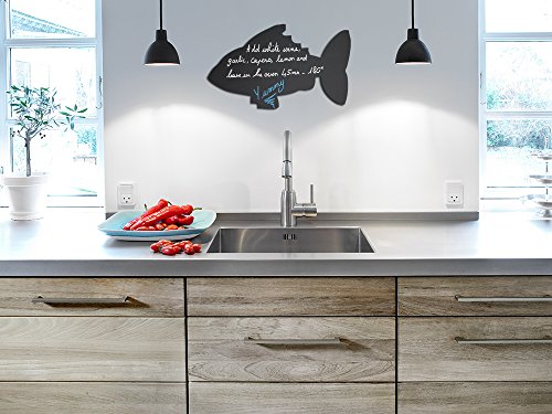 Securit Silhouette visvorm bord met krijtstift, 0,3 x 46 x 29 cm, meerkleurig - Afbeelding 3