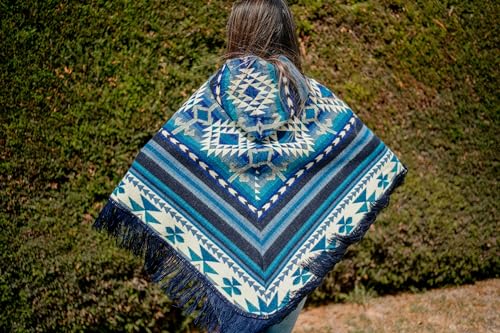Ponchos for Women, Alpaca Wool, Ponchos Adult, Poncho Sweater Women, Womens Poncho, Blue shawls and wraps4