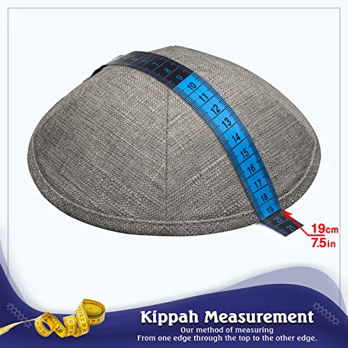 Image of Pack of 5-Pcs - Hq Satin /Linen /Velvet /Raw Silk /Suede Kippah for Men, Yamaka Hat Designed in Israel - Kippot Bulk