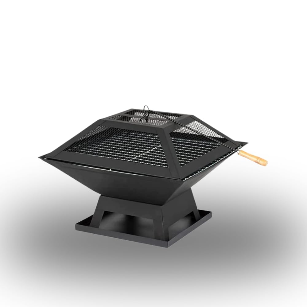 Garden Mile Outdoor Fire Pit Bowl 58cm Large Round Steel Garden Fire Pit with Handles Portable Wood Burning Fire Bowl with 3 Legs Heat Resistant Powder Coated Firepit for Patio, Camping, Bonfire — view 10