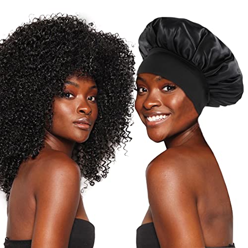KEPUWAY Satin Hair Bonnet for Curly & Dreadlock Care