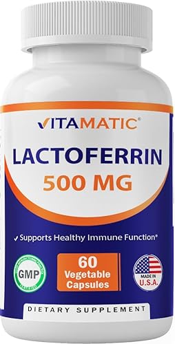 Miniatura 1 de Vitamatic Lactoferrina 500 mg (Apolactoferrina), 60 cápsulas vegetales - Promueve una función inmunológica saludable*