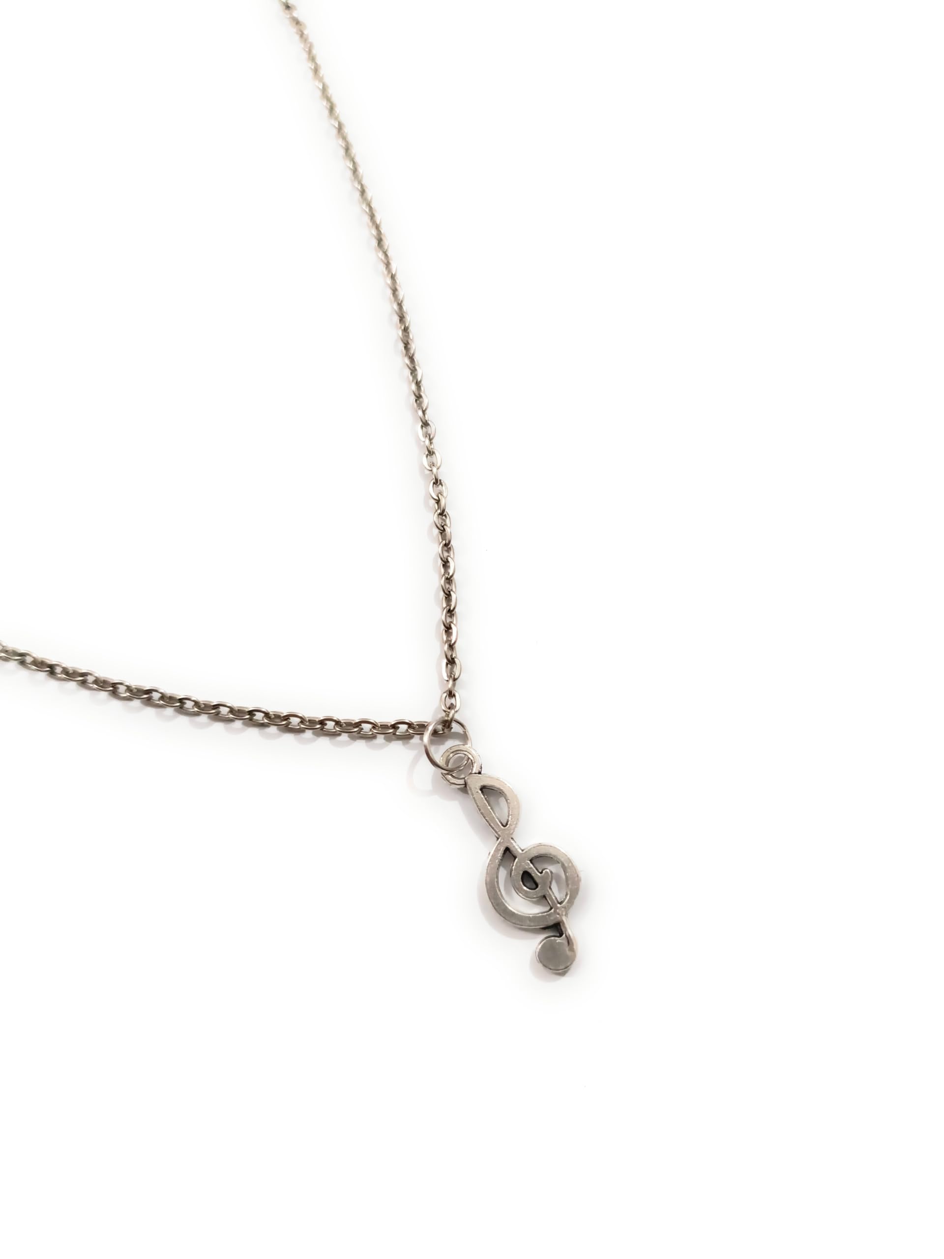 GenericTreble clef motif pendant with chain