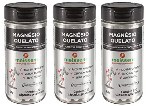 Kit 3x Magnésio Quelato 433mg (3x 120 cápsulas) - Meissen