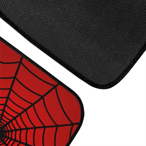 GEMEICHI Spider Web Car Floor Mats Carpet Set of 4 Abstract Black Spiderwebs on Red Background Floor Mats for Cars Universal Vehicle Front Rear Rugs Grunge Cobweb Car Decor Accessories for Trucks by GEMEICHI - Used condition - Image 5