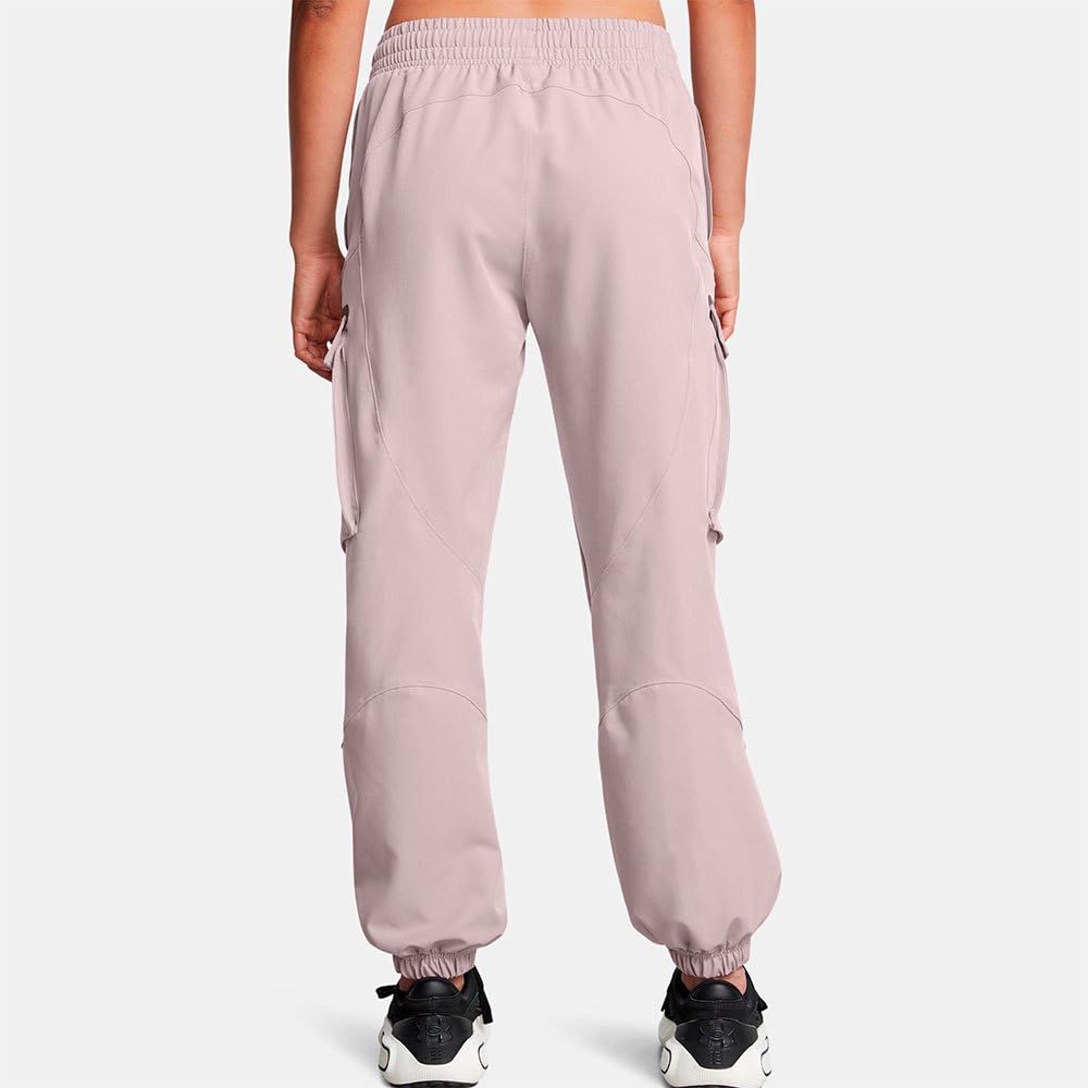 Spodnie Unstoppable damskie Under Armour kolor fioletowy fason cargo high waist