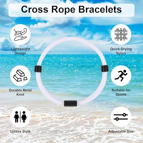 10PCS Christian Jesus Cross Rope Bracelet, Braided Cord Bracelet for Men Women, Nautical Surf Beach Bracelets Gifts Set for Sports, Handmade Woven String Bracelets with Adjustable Knot2