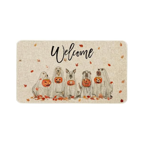   Roszwtit-Fall-Door-Mat-30-X-17-Inch-Fall-Halloween-Dog-Welcome-Doormat-Indoor-Outdoor-Entrance-Floor-Mat-Non-Slip-Autumn-Halloween-Decor-Rubber-Mats