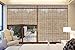 LETAU Cordless Nature Window Shades Blinds, 100% Linen Roman Shades, Pattern 11