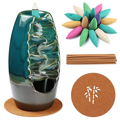 YYW Backflow Incense Holder Incense Sticks Holder, Incense Cone Holder Backflow Incense Burner Incense Holders with 10pcs Backflow Incense Cone