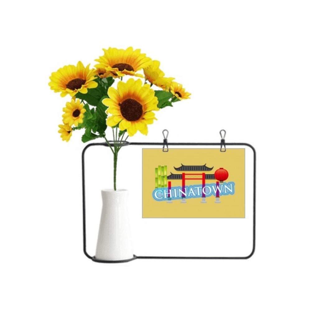 Fleurs qui durent : vases de tournesol artificiels et passerelle commémorative en bambou stable