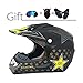 Produktbild LEENP Motocrosshelm Herren Crosshelm Set mit Brille/Maske/Handschuhe, Motorrad-Helm Sports DH Enduro Cross-Helm ATV MTB Quad Motorräder Off-Road-Helm für Männer Damen, Matte Schwarz,XL