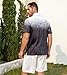 uideazone Mens Golf Shirts Short Sleeve 3D Print Athletic Polo Shirts White Black Dry Fit Performance Moisture Wicking Collar Tops