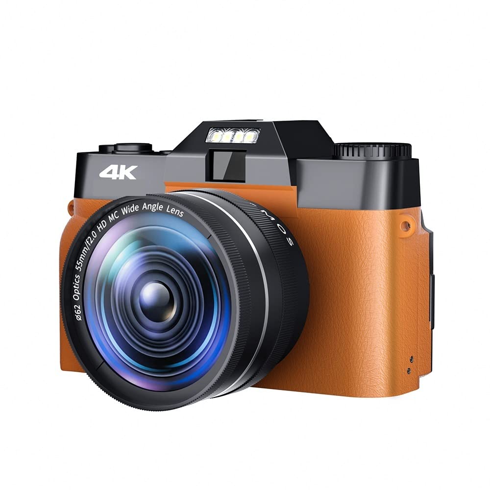 CVFRDD 48MP Vintage Digital Photo Camera Wide Angle Lens Photographic Recorder 4K Compact Camcorder Blogger Vlogging Video Camera(32G TF Card,With Wide 02)