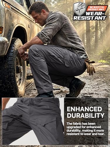 Pantalon cargo homme tactique extensible durable ripstop gris EDC