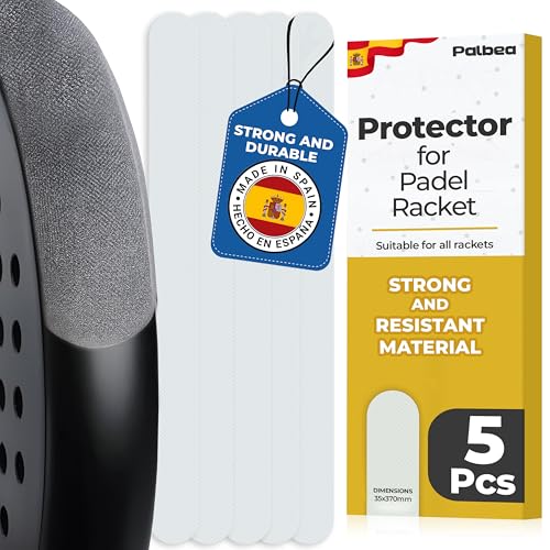 Palbea Transparent Padel Racket Protector - Pack of 5 - Rough & Lightweight Frame Tape. Edge Protector Durable & Easy to Replace. Padel Accesories Dimensions 3.5x37cm/1.38x14.57in.