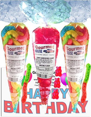 Happy Birthday Series Bright Sour Worms y Red Wild Cherry Gummi Bears miniatura 1