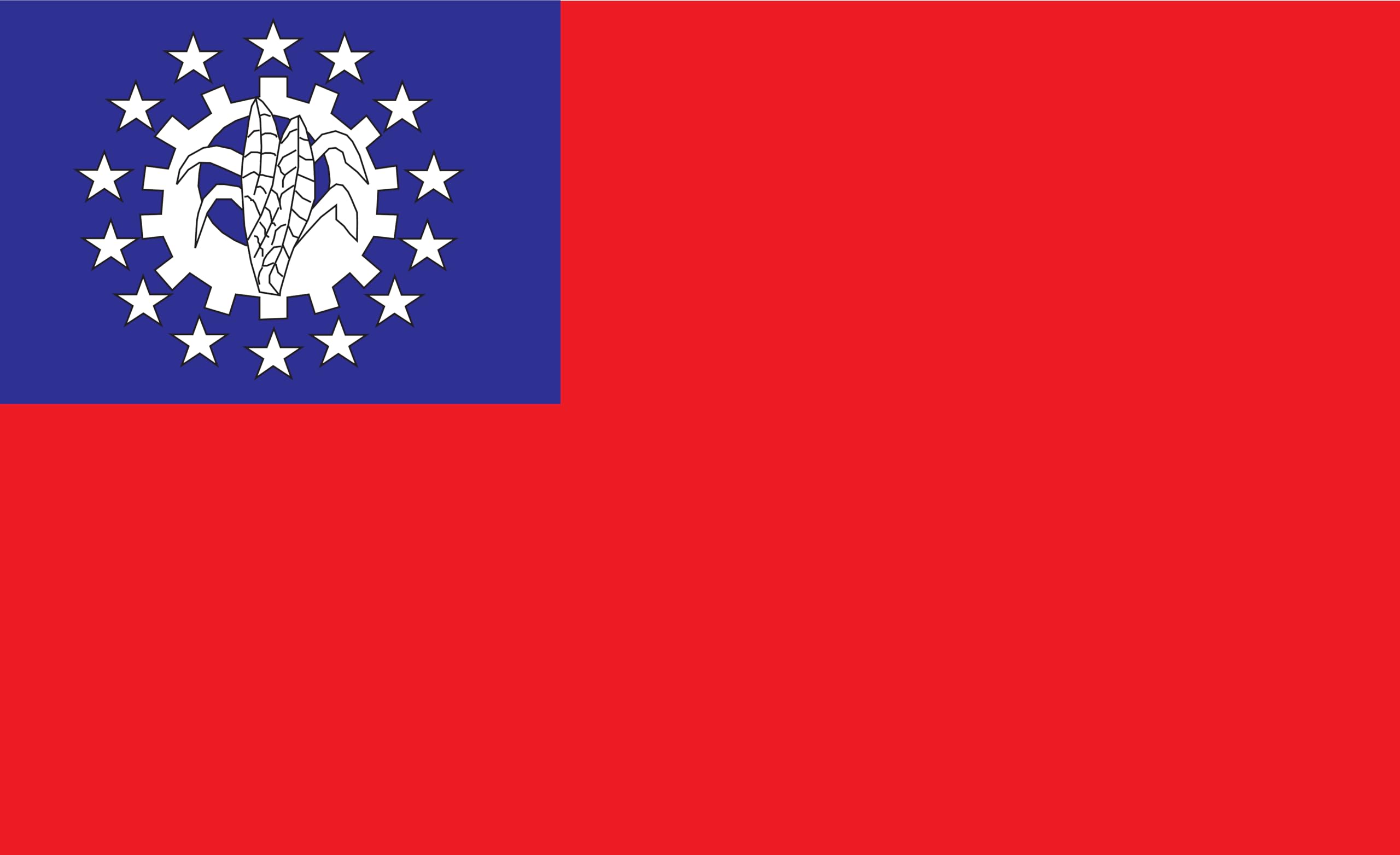 Drapeau alternatif du Myanmar en tissu de navire haut de gamme 90x60cm