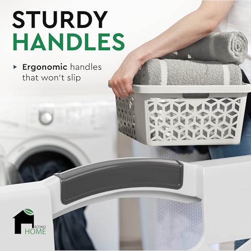 EconoHome Laundry Basket - Large 2 Bushel Laundry Basket with Handles - Stackable Plastic Hamper for Dirty Clothes - Storage Bin & Organizer for Bathroom, Bedroom - White, 70.5L Capacity – Heavy Duty - Image 6
