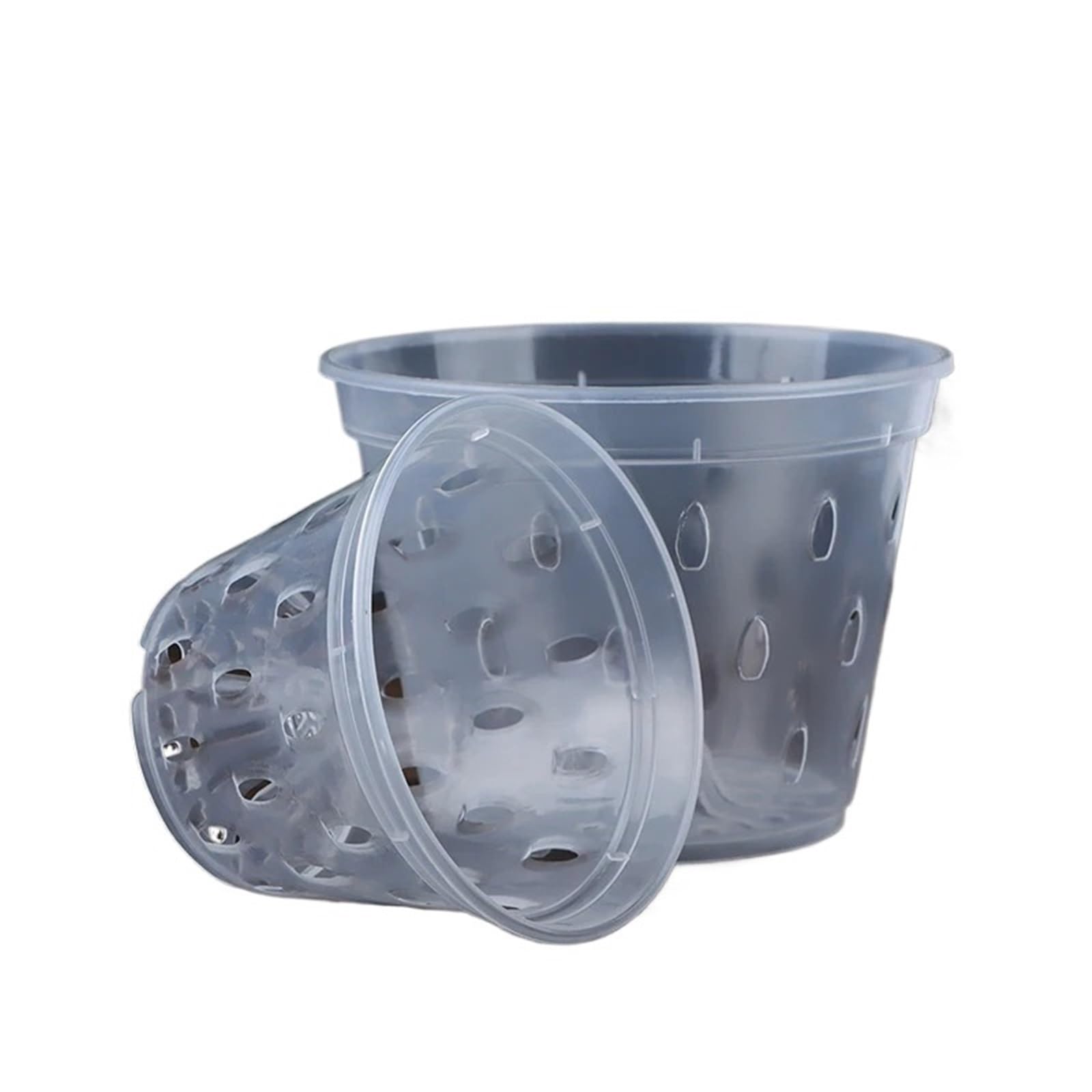 RUWLFE 6Pc Flowerpot Garden Planter Drainage Pots With Holes Transparent Orchid Baskets Plastic Breathable Flower Accessories for Succulents, Houseplants(A11)