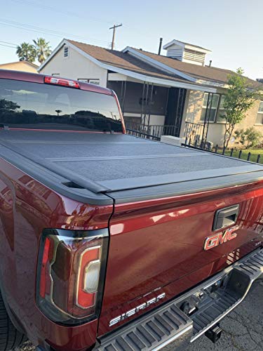 Xcover Low Profile Hard Folding Truck Bed Tonneau Cover, Compatible with 2014-2018 Chevy Silverado/GMC Sierra 1500 Pickup 5.8 Ft Fleetside Bed
