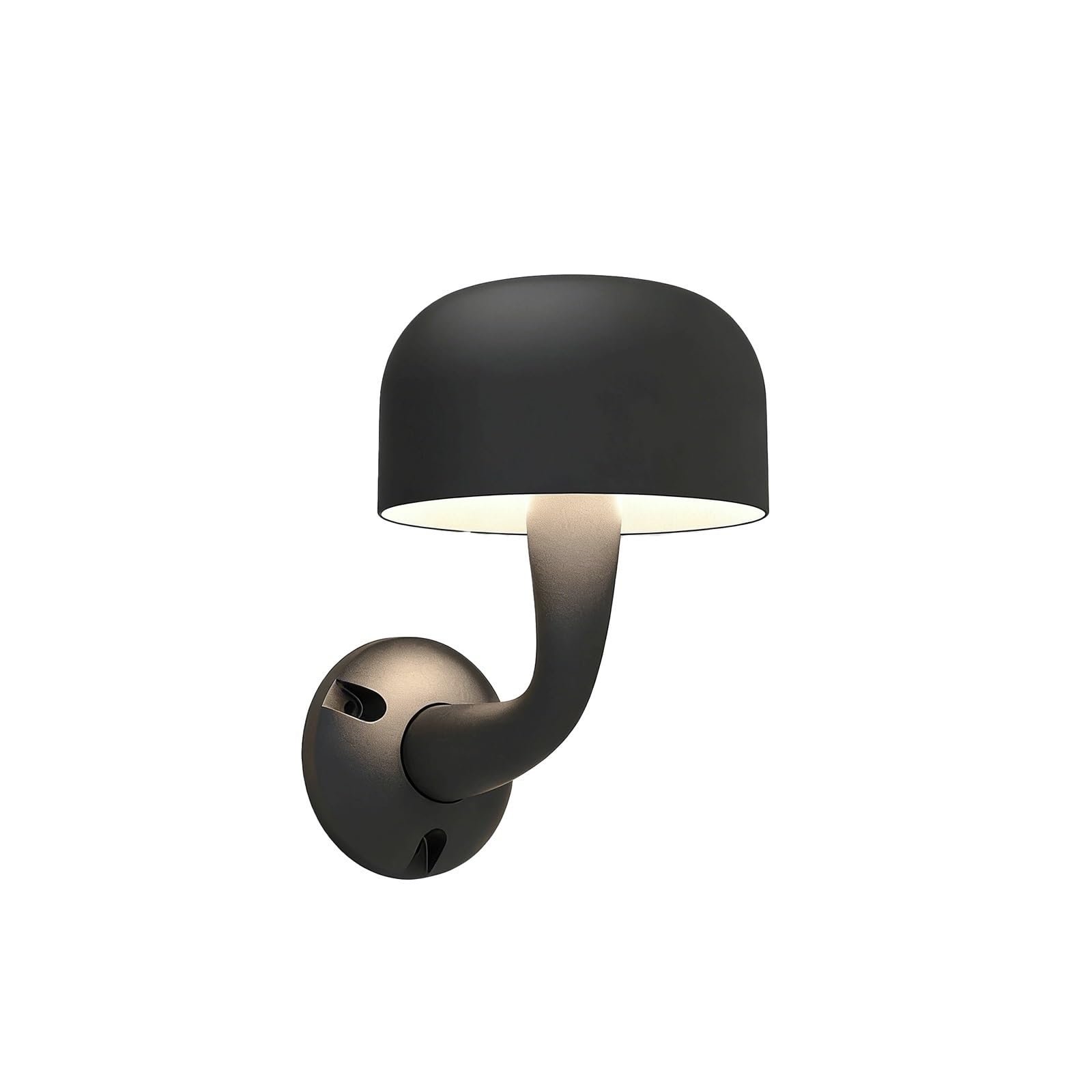 OZBMA Outdoor Wall Sconce, Modern Black Aluminum Mounted Lamp, Waterproof Exterior Lantern with Rounded Shade for Porch, Patio, Entryway, Backyard, Garage, Balcony, Villa Cottage