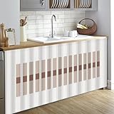 BESTORI Cabinet Curtains for Kitchen Dust Proof Privacy Closet Curtain Hook & Loop Curtain Curtain Tiers for Closet Storage Laundry Room White, 19.7' W x 27.6' L (Pack of 1)