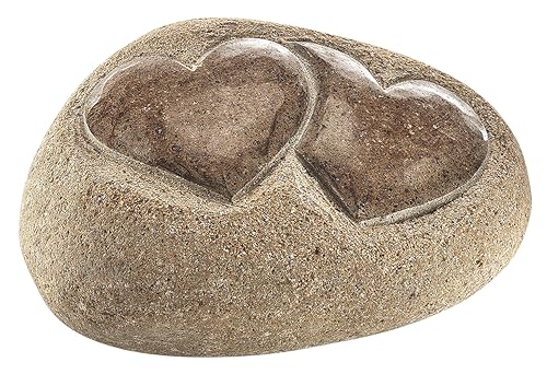 Kobolo Dekostein Heart aus Naturstein, 25x25x15 cm, Stein mit Herzmotiv, dekorativer Stein für den Indoor- und Outdoorbereich, Zierstein