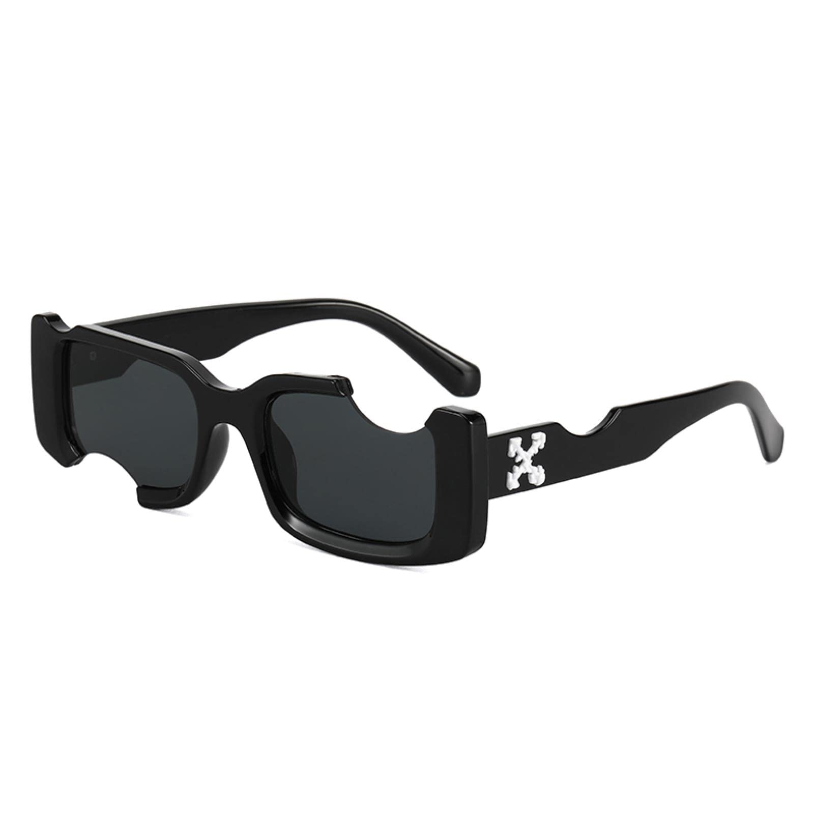Gafas de sol de verano al aire libre con marco pequeño rectángulo de diseño personalizado agujero gafas de sol sombras para hombres mujeres