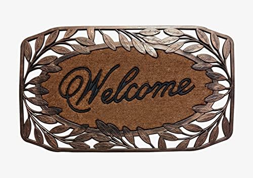 A1HC Natural Coir and Rubber Door Mat, 38x23, Thick Durable Doormats for Indoor Outdoor Entrance, Heavy Duty, Thin Profile Door Mat, Easy to Clean, Long Lasting, Front Door Entry Doormat