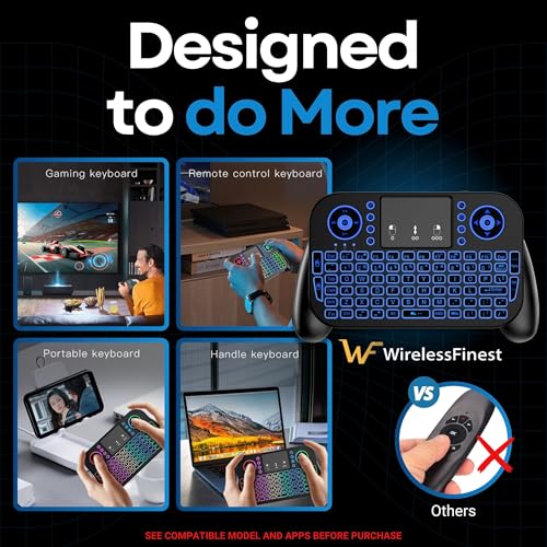 Bluetooth + 2.4GHz RF Wireless Mini Keyboard Remote Control Touchpad Mouse Combo for Android TV Box Apple Smart TV Fire Stick PC Computer Laptop Window OS HTPC Theater Raspberry Pi Tablet + Backlit - Thumbnail 5