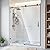CAMMOO 56-60" W x 75" H Frameless Shower Door, Magnetic Sliding Glass Shower Door, 5/16"(8mm) Thick Tempered Glass, Leak-Proof Seals, Stainless Steel Hardware, Easy-Clean Nano Coating, Matte Black