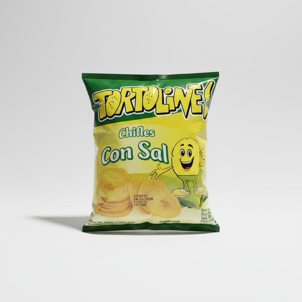 Chifles Con Sal - Pack de 30 Bolsas - Chips de Plátano Ecuatorianos Originales - 100 gramos - Tortoline, GOYA - Snack Crujiente y Natural de Ecuador - NEXU