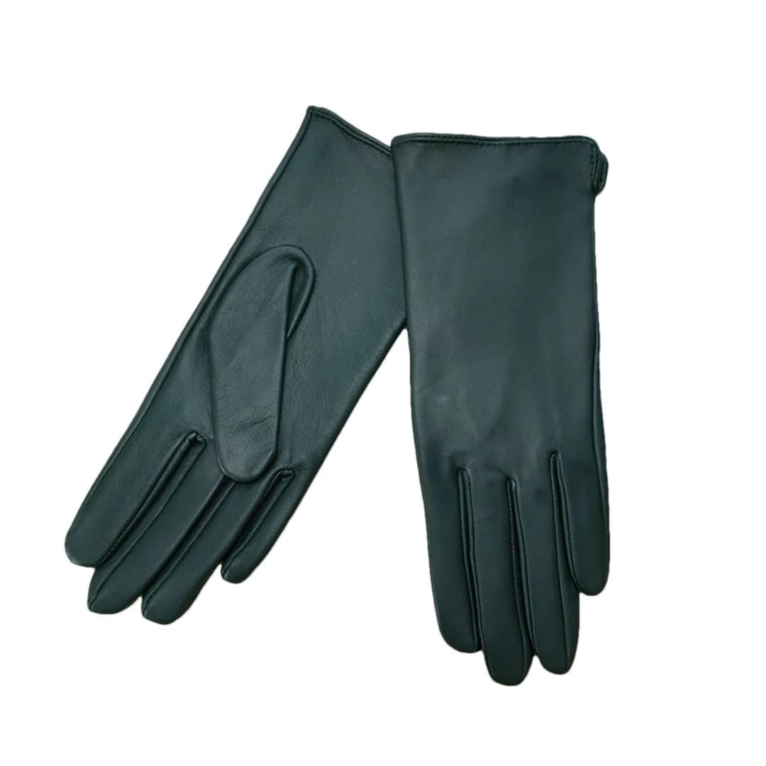 Damen Schaffell-Handschuhe, dünn, ungefüttert, Touchscreen, klassisch, einfarbig, Outdoor, Reiten, Leder, Dunkelgrau EN8 7