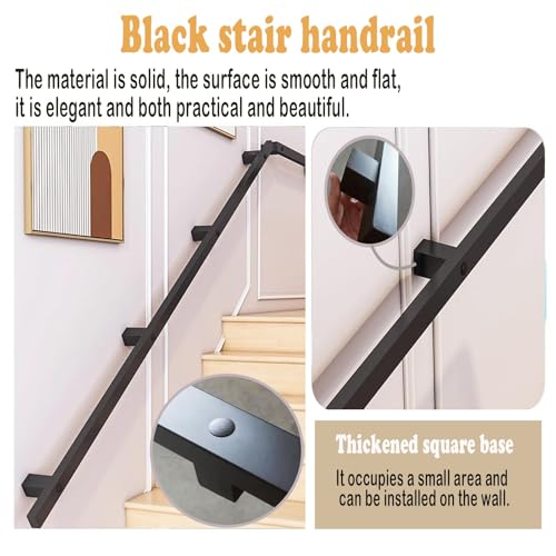 Barre d'appui solide 350 cm, fixation murale sécurisée pour balustrade