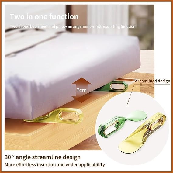 Image of 2 in 1 Mattress Lifter & Bedsheet Tucker Tool, Bedsheet Stand, Bed Lifter Helps Lift and Hold Mattress Wedge Elevator Tool, Bed Making (Multi 1 Pic)