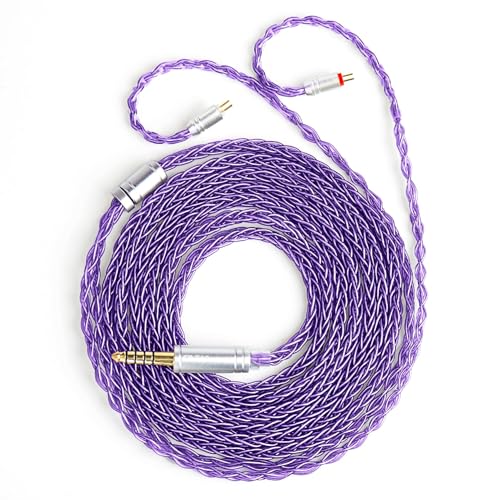 keephifi KBEAR ST12 Plus 2M Purple 2 Pin IEM Cable 4.4mm, Headphone Wire, 8-Strand 4N OFC Silver-Plated Upgraded Cable for Truthear Hexa/HOLA/Zero, Moondrop Blessing/Aria/Stellaris, Simgot EW100P