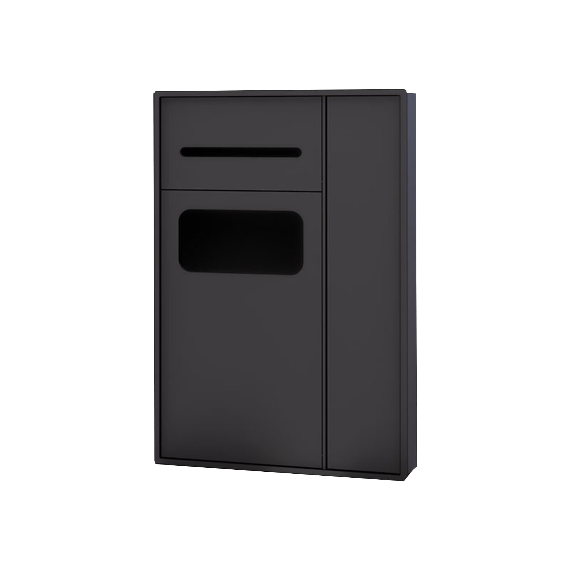 Recessed Toilet Paper Holder with Built-in Trash Can and Organizer, Wall-Mounted Hidden Tissue Dispenser for Space-Saving Bathroom Storage