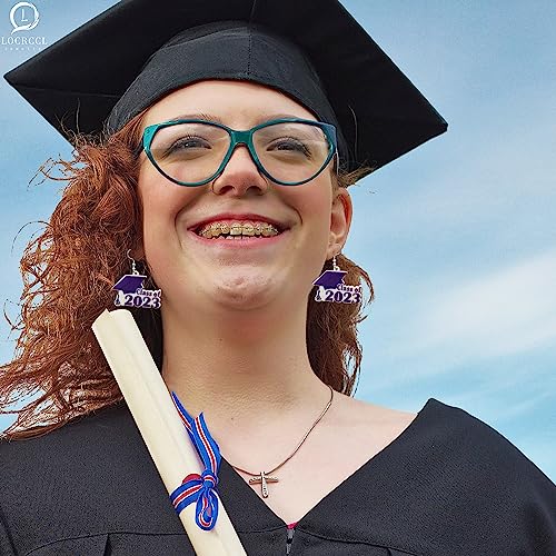 Locrccl Graduation Gifts 2023 College Acrylic Bachelor's Hat Earrings Leopard Earrings High School College Graduation Party Jewelry Graduation Hat Earrings For Women Girls Jewelry (C) #TOP6