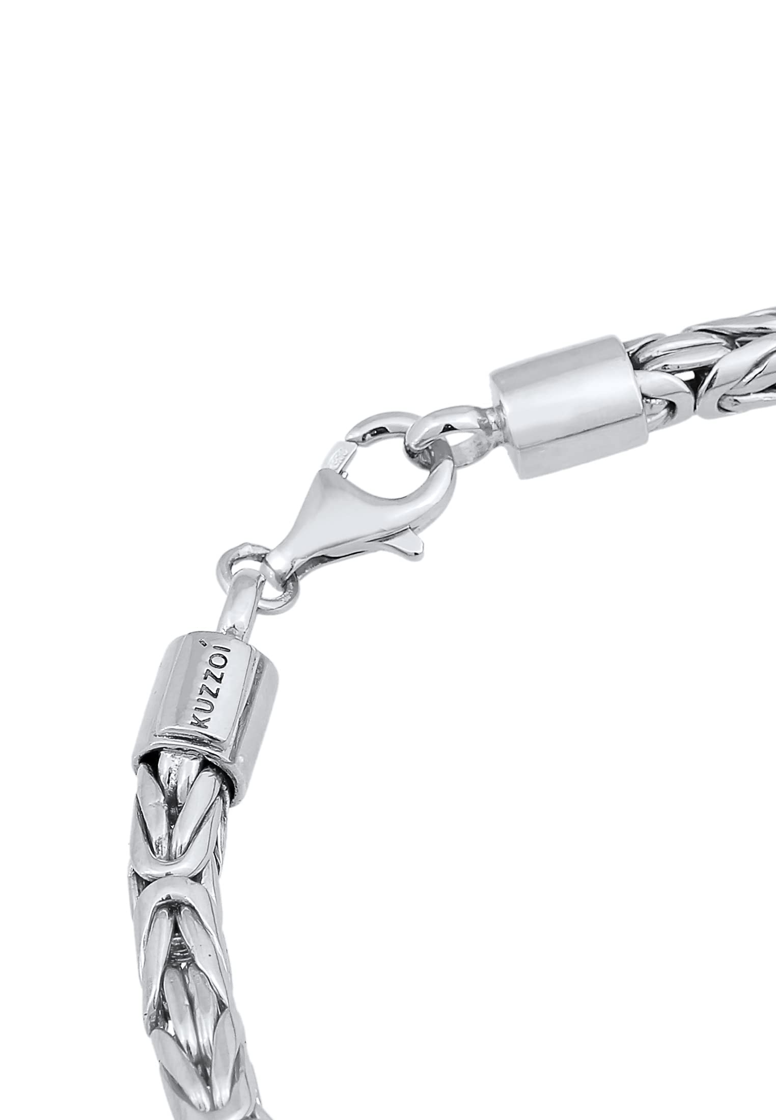 Kuzzoi Buddha Silber-Armband Herren 925 Silber Königsketten Armband (5 mm) | 925 Silber massives Königsarmband für Männer 26.3g