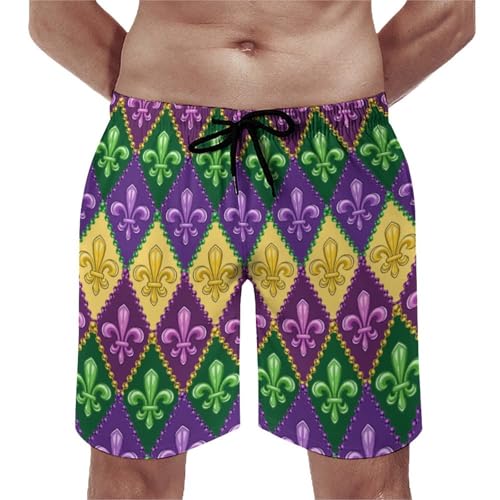 Carnivals Print Shorts Men Elastic Waist Short Pants Board Pant Hawaiian Trunks Fashion Bottoms Breathable Hot Pants XL Gold