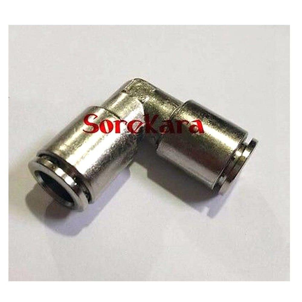 Pneumatic Nickel Brass Elbow Push in Connector Union Quick Release Air Fitting Plumbing Fit Tube O/D 4mm