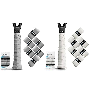 ALIEN PROS 12 Grips Gray & White New Model M-Tac Tennis Racket Grip Tape - Wrap Your Racquet for High Performance