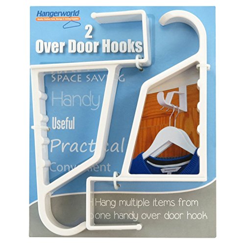 Hangerworld PH-DOOR-2 Pack Over The Door Hooks For Hangers - Extra Strong White Plastic Over Door Hook For Hanging Clothes thumb #1